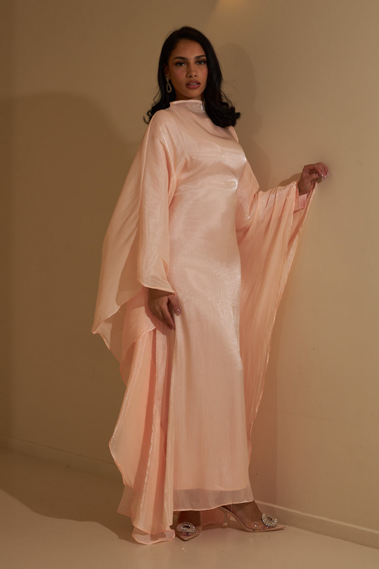 Ensemble 2 pièces robe + gilet à enfiler satiné rose