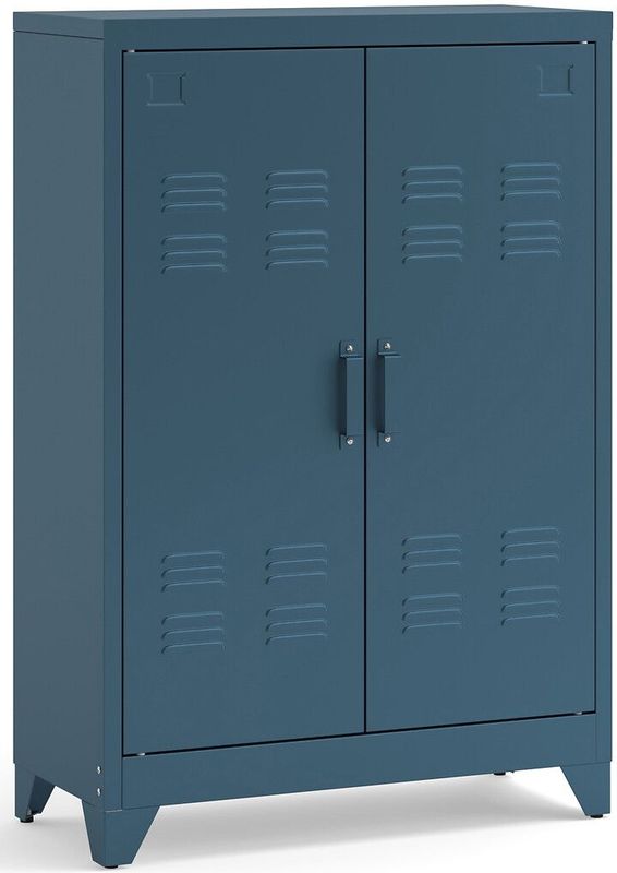 Hiba - Lage Kast - Pruisisch Blauw - Metaal - 2 Deuren