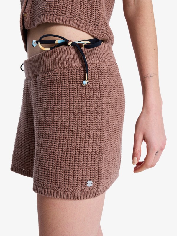 Beach Bungalow Short en maille Marron Femme