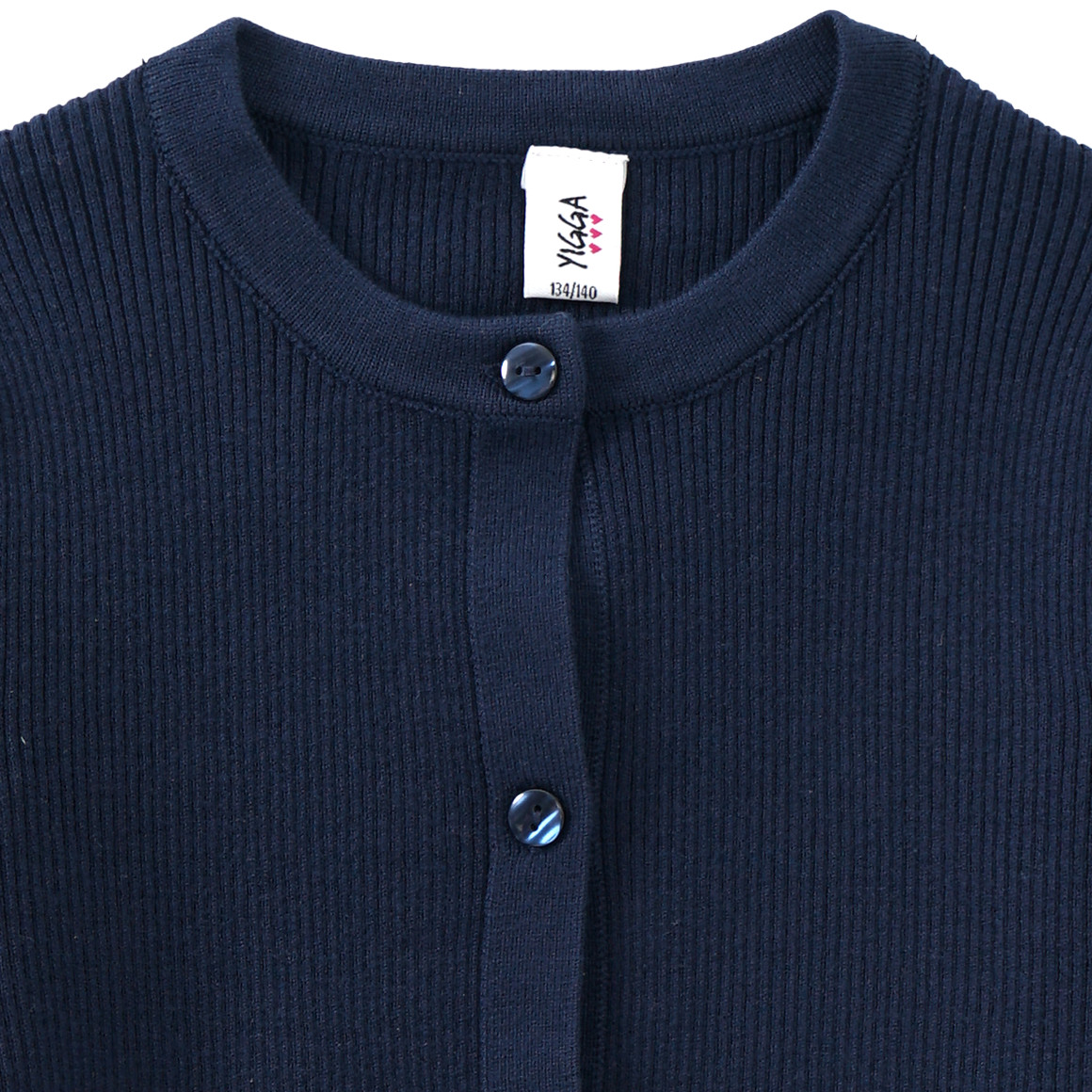 Yigga Mädchen Strickjacke mit Rippstruktur dunkelblau