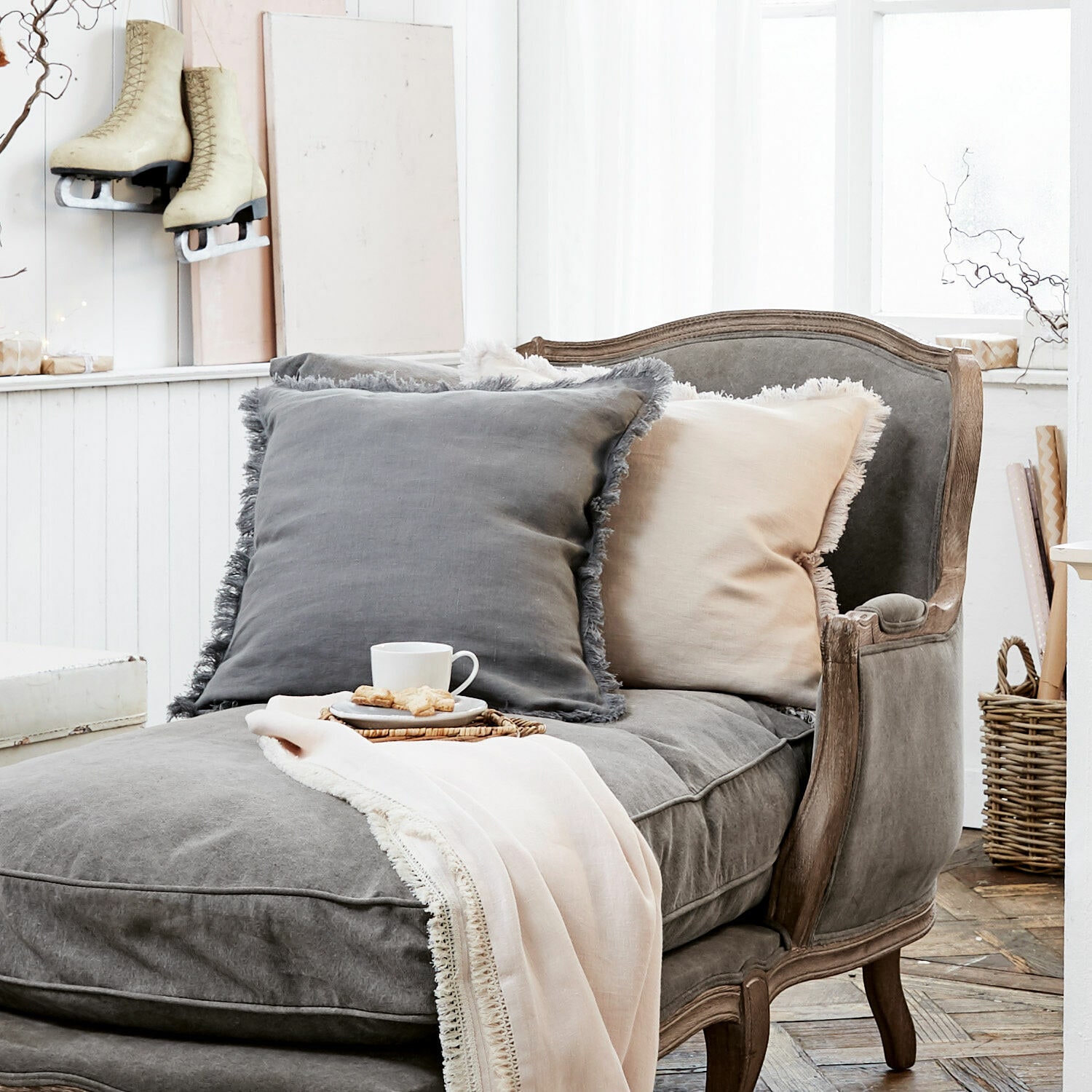 Kissenhülle 2er Set Quebo grau/beige