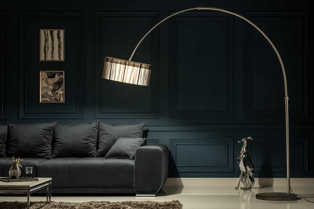 Design Bogenlampe EXTENSO 230cm schwarz Stehlampe mit Marmorfuß
