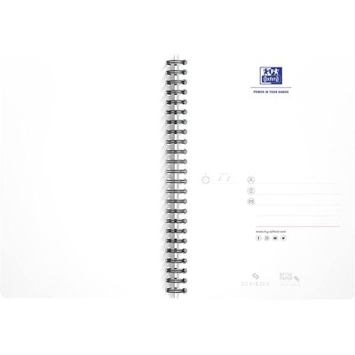 Oxford Office Essentials - Cahier à spirale A5 - 180 pages - ligné - disponible dans différentes couleurs