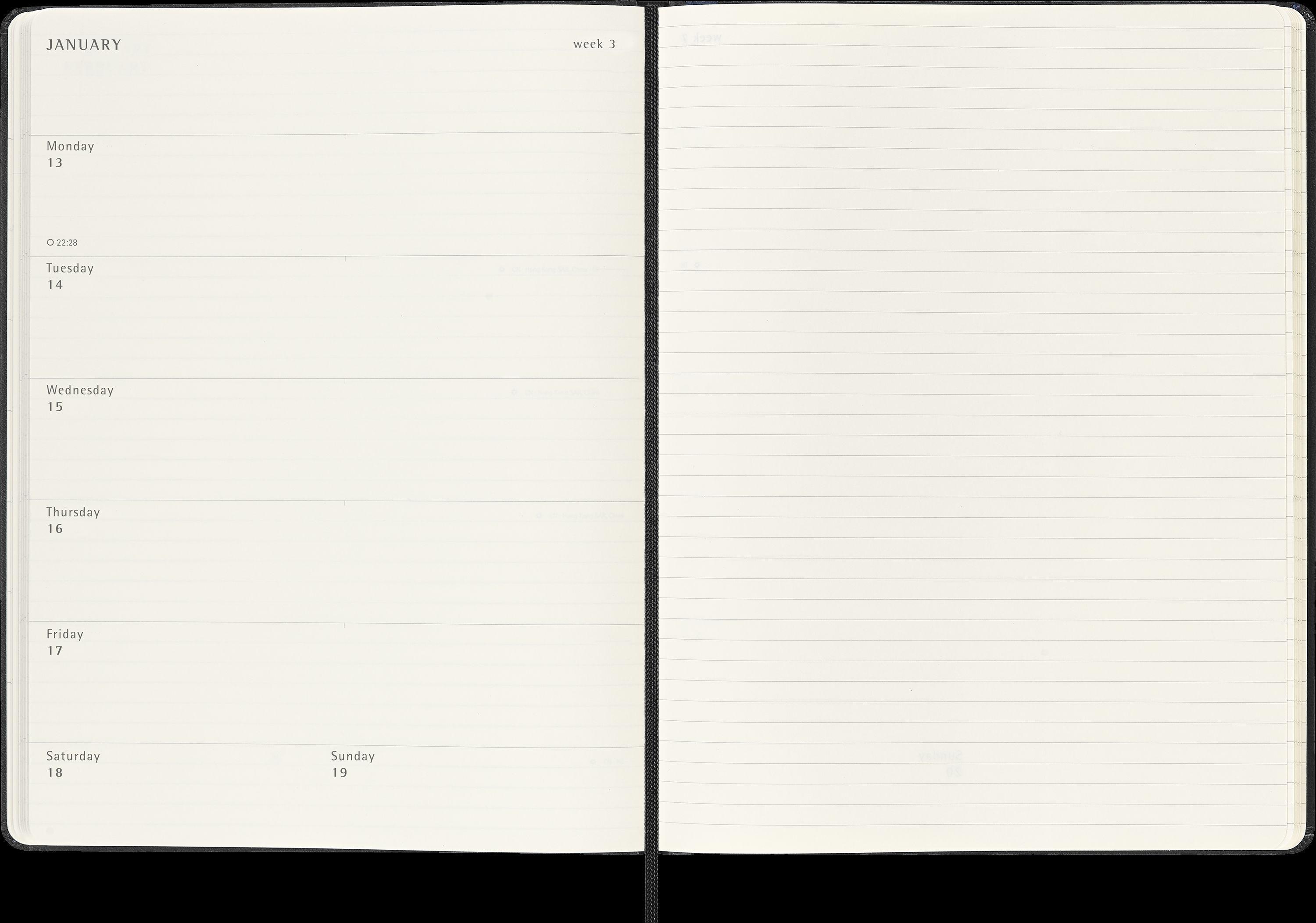 Moleskine 18 Monate Wochen Notizkalender 2024/2025, XL