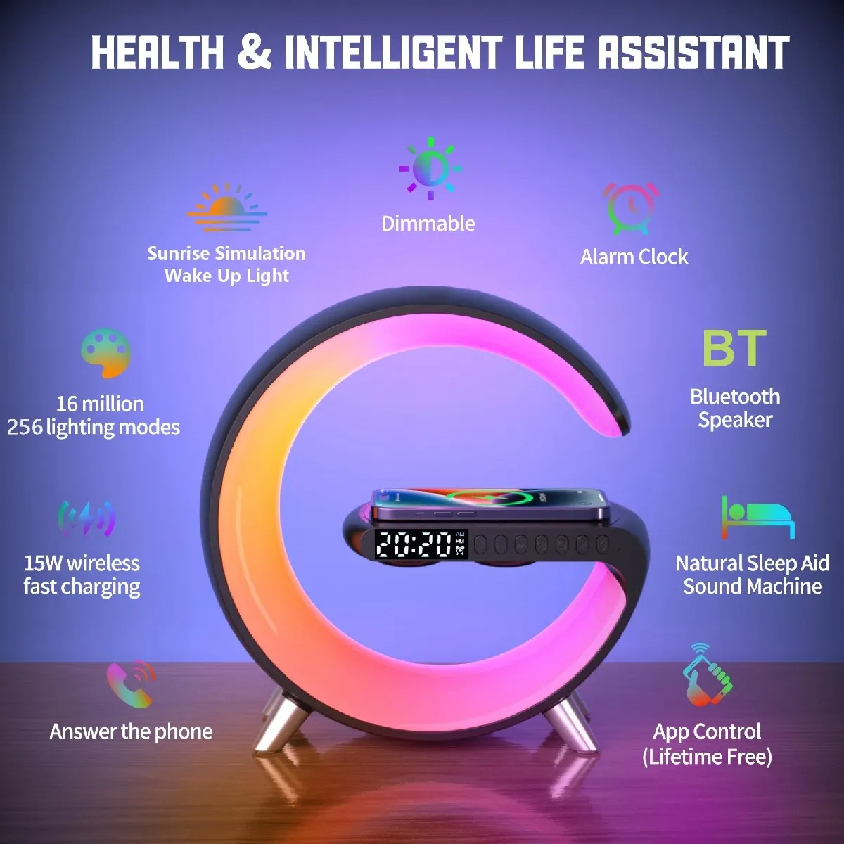 Yonis Enceinte Bluetooth Avec Chargeur Sans Fil