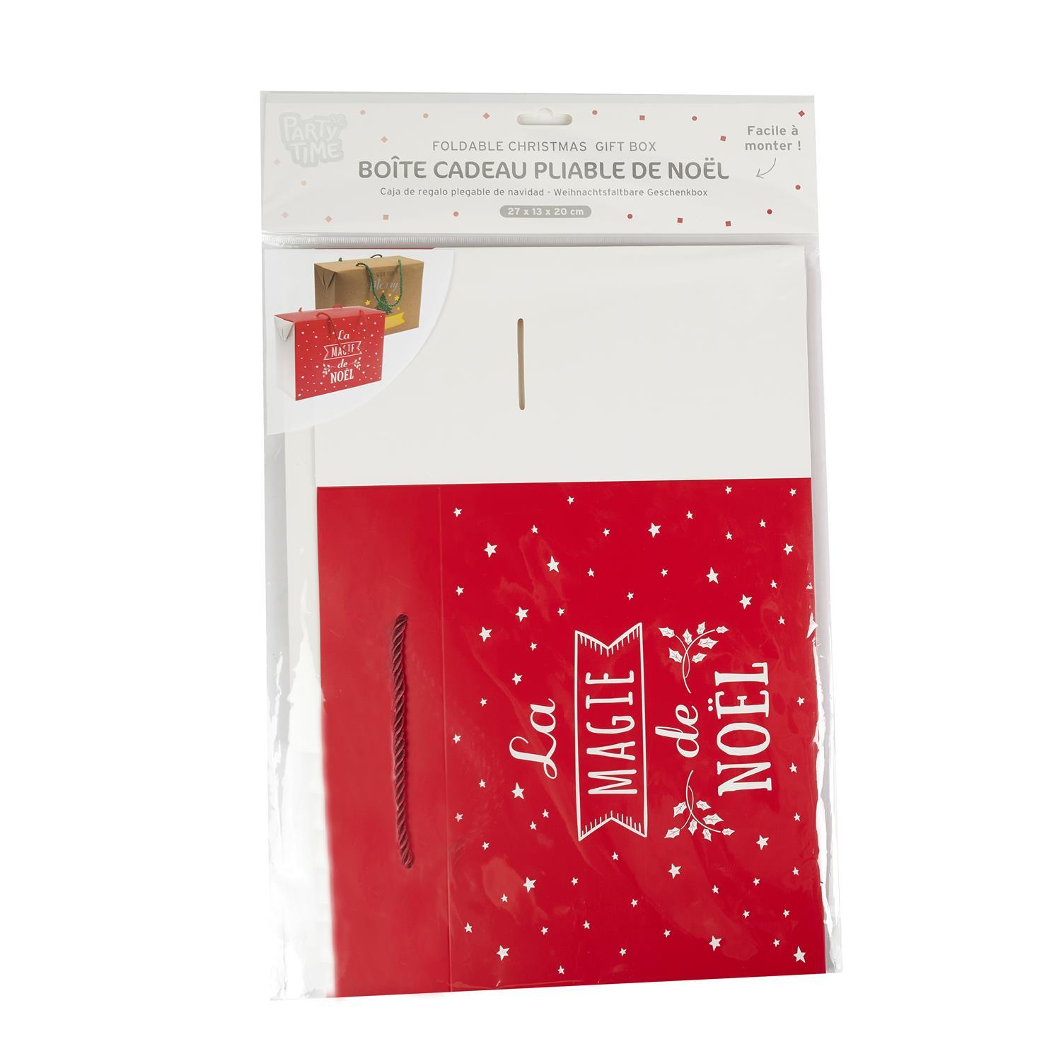 BOITE CADEAU PLIABLE NOEL 27X13X20CM