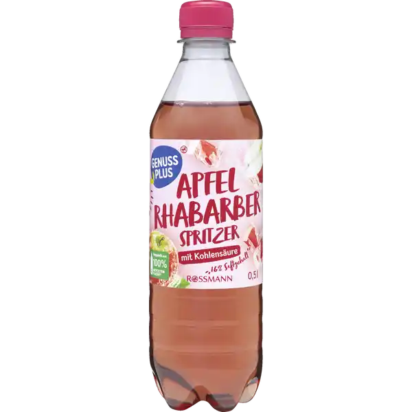 Natürliches Mineralwasser mit Apfel-, Johannisbeer- und Rhabarbersaftkonzentrat und Kohlensäure