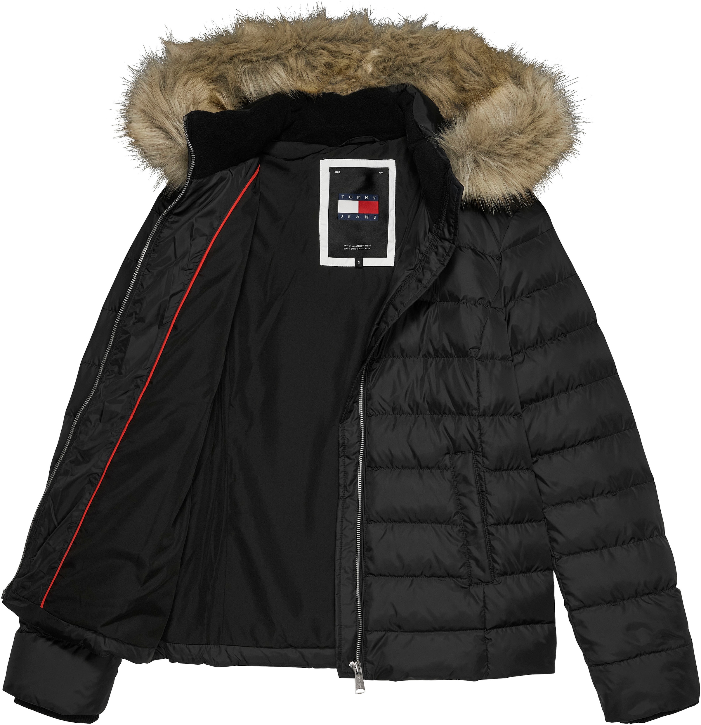 Tommy Jeans Steppjacke »TJW BASIC HOODED DOWN JACKET EXT« mit Kapuze mit Logostickerei