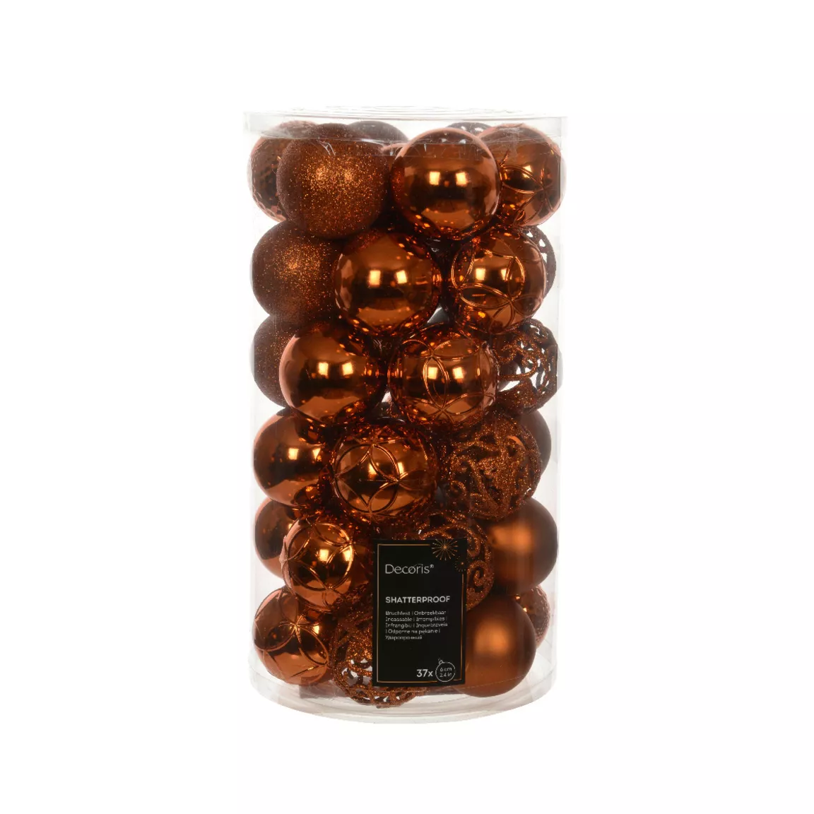 Lot de 37 boules de Noël (D60 mm) Alpine Mix Citrouille
