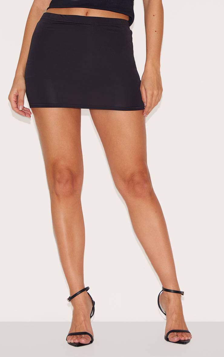 Noir Jupe-short Mini Taille Basse Slinky Basique