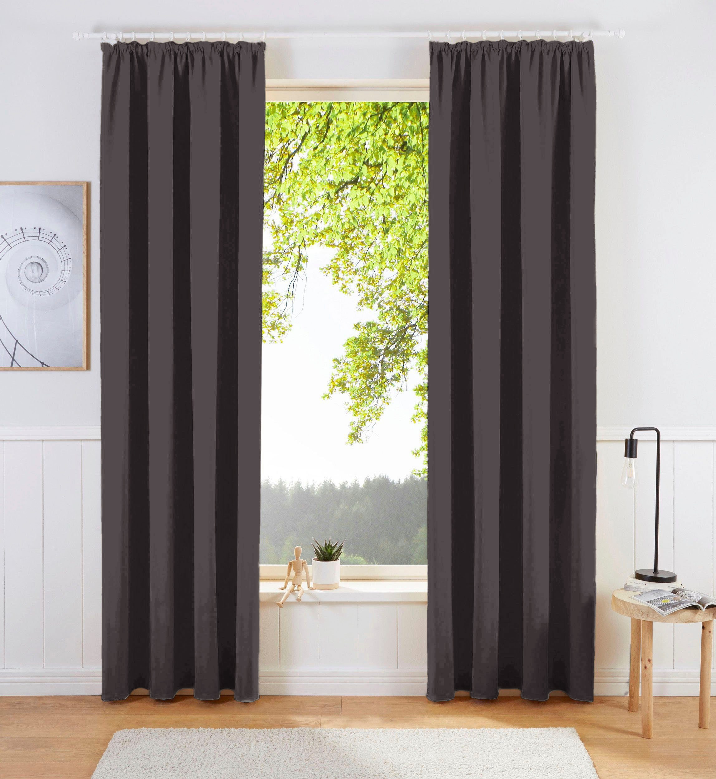my home Gardine »SOLA« Kräuselband 1 Stk. tlg. Breite:130 cm, 1 Schal, einfarbig, Verdunkelung