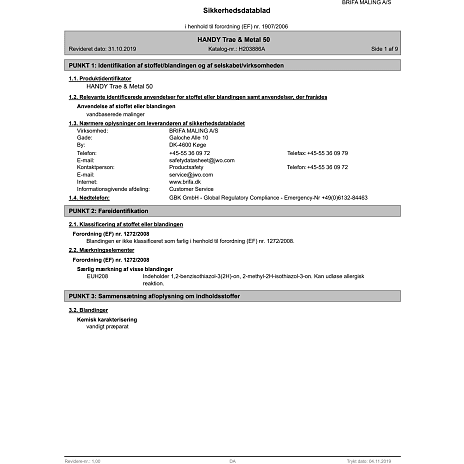 Handymand træ- og metalmaling 50 2,5 liter - hvid