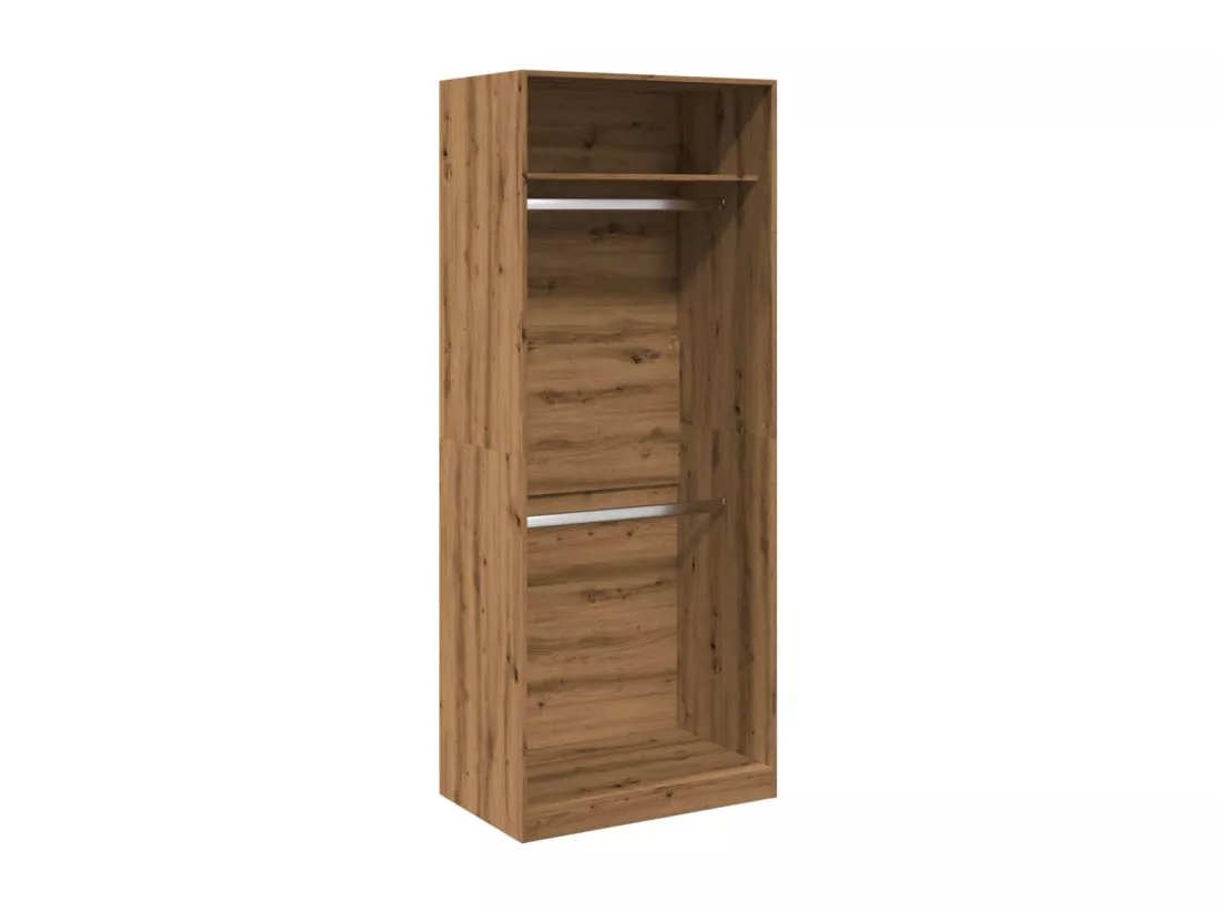 Garde-robe chêne artisanal 80x50x200 cm bois d'ingénierie