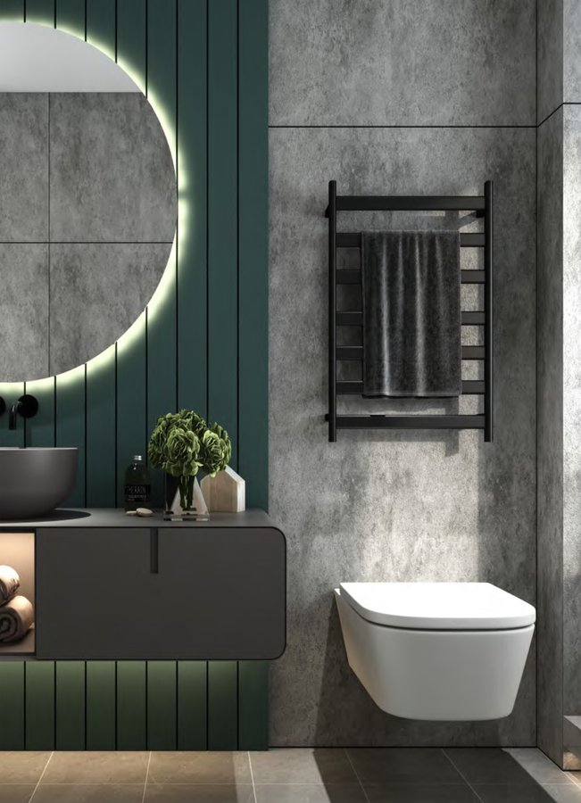 Sapho Elias elektrische radiator mat zwart 49x73cm 105W