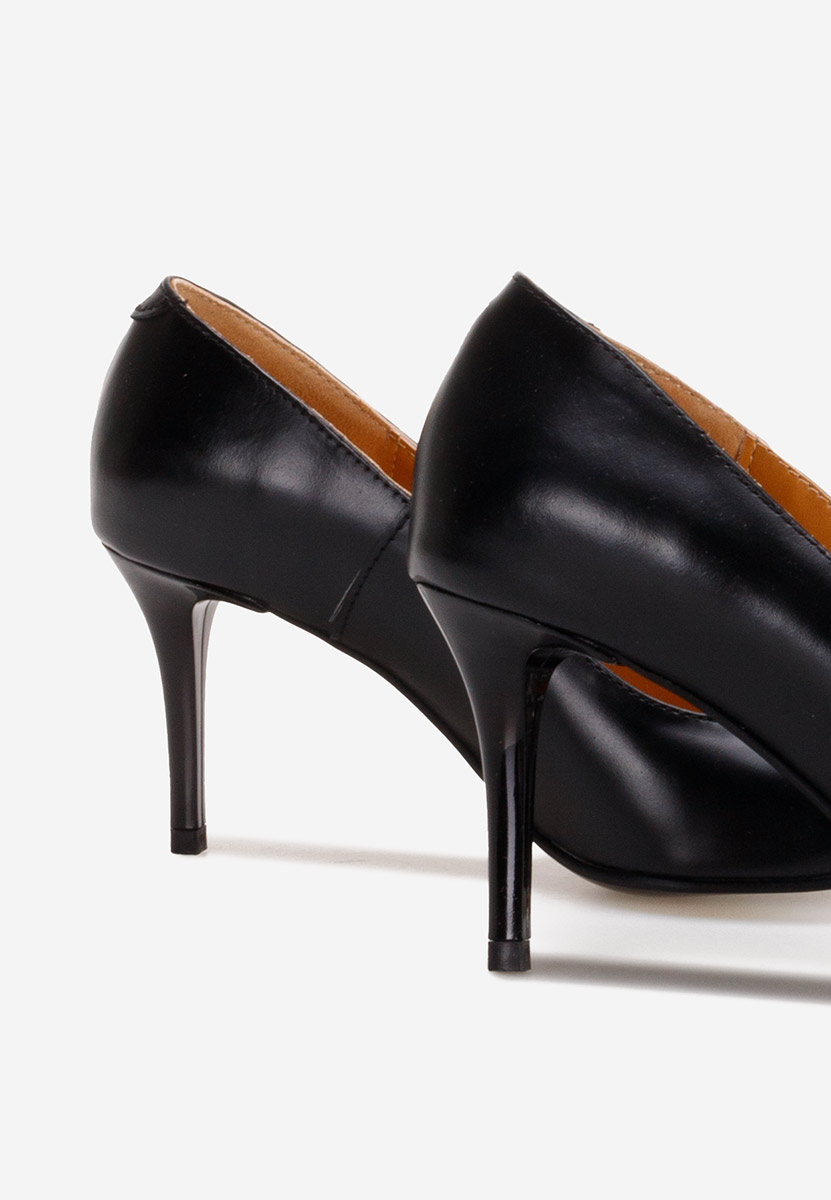Chaussures stiletto en cuir noirs Zigrida