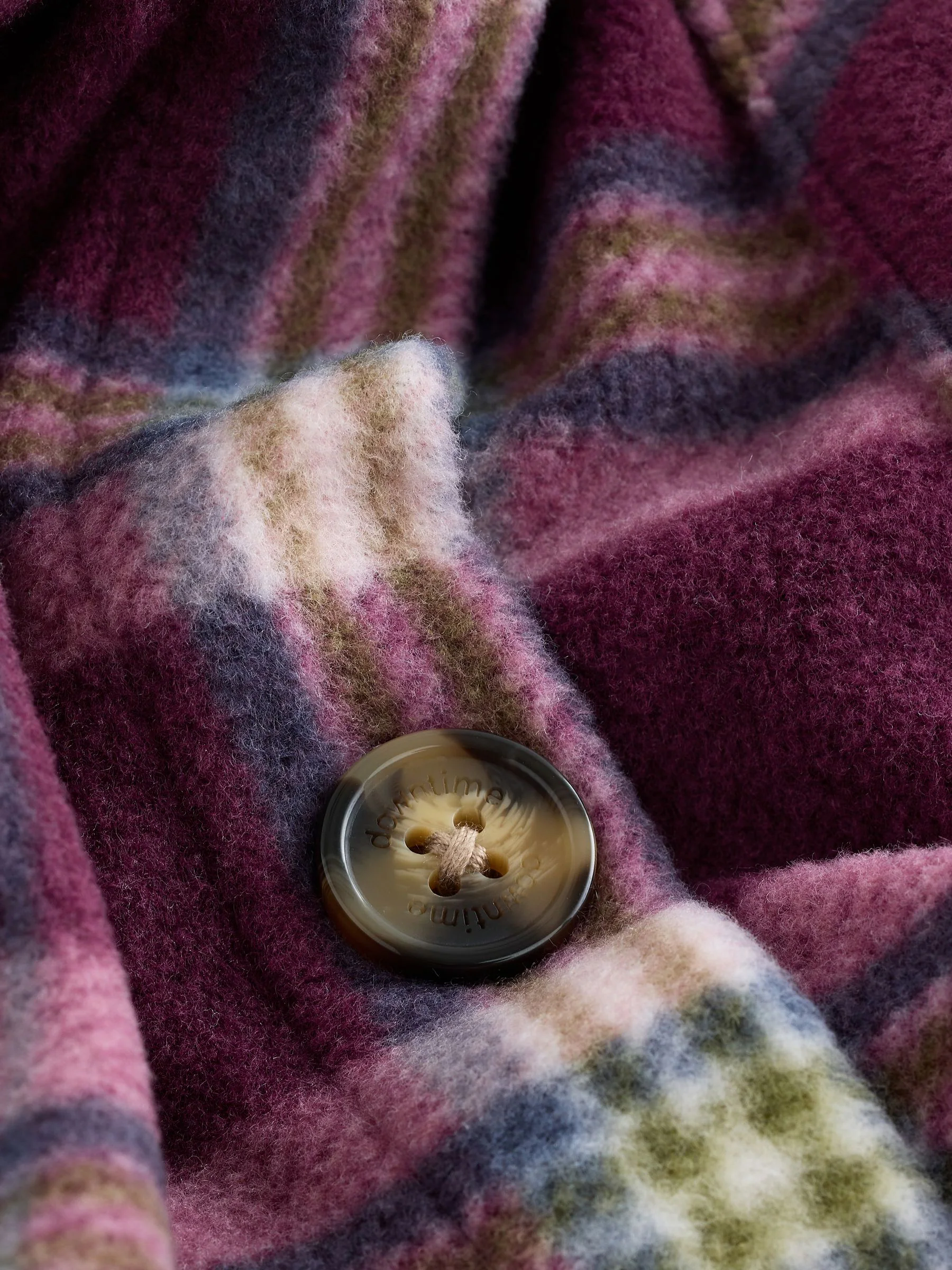Bordeauxrode ruit - Polar Fleece Shacket