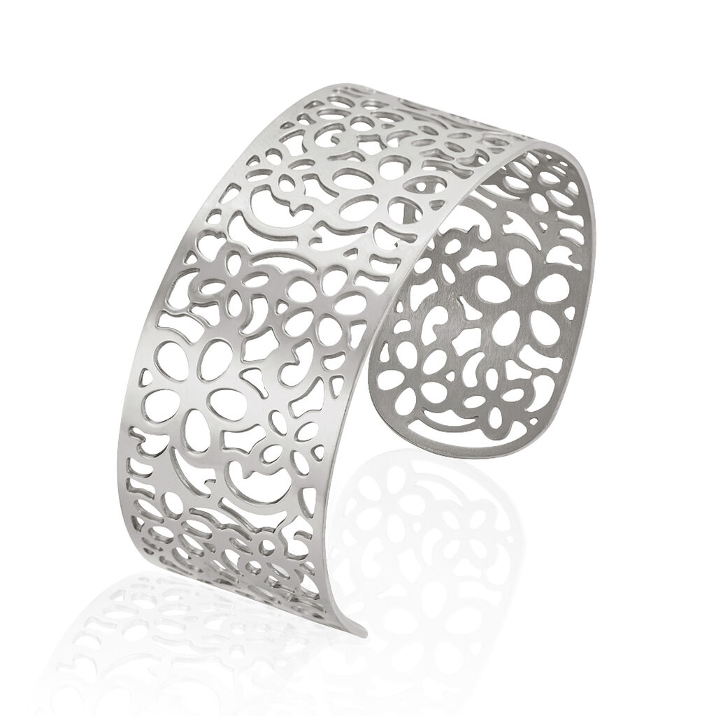 Bracelet Manchette Brenda Acier Blanc