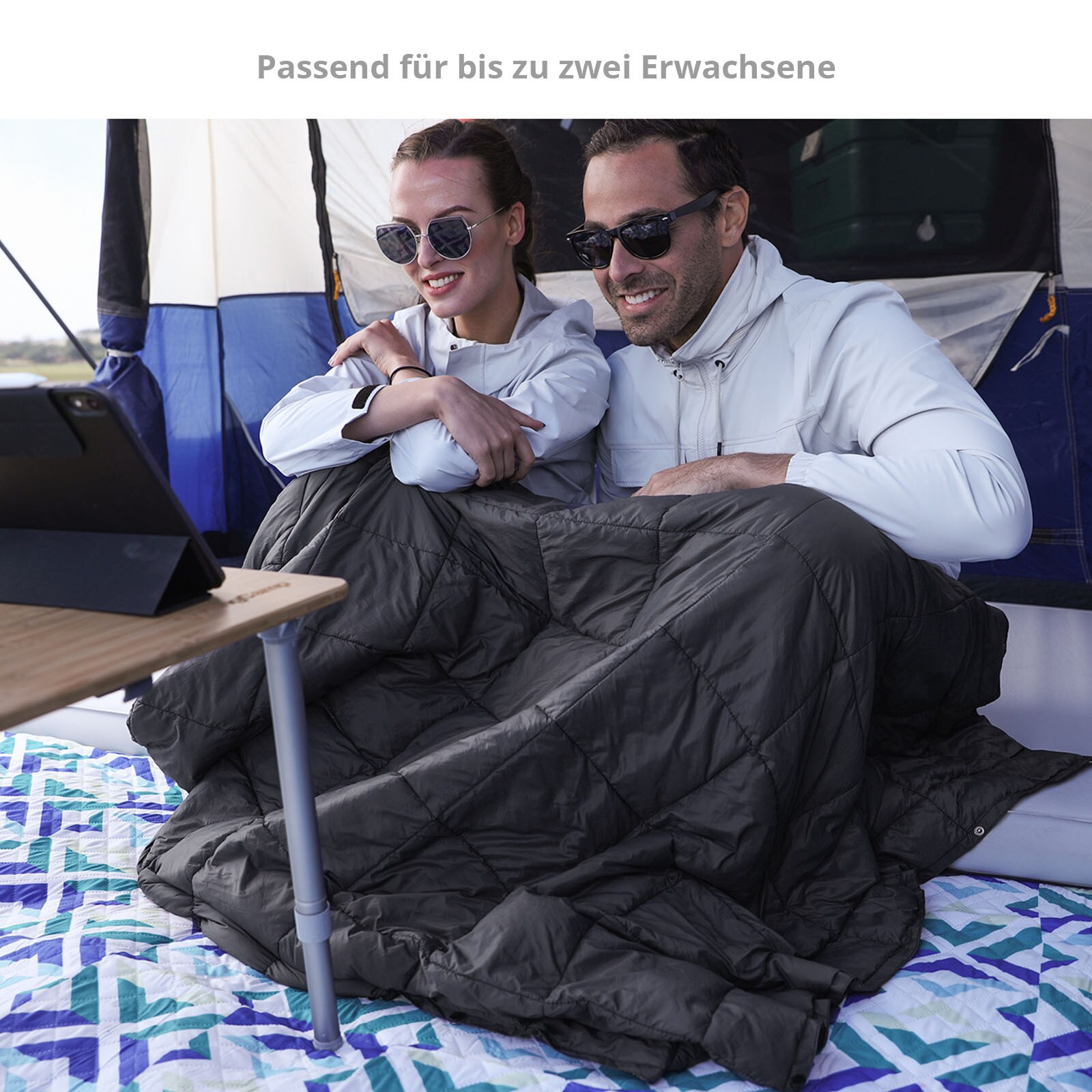 KINGCAMP Camping Decke Smart 540 Picknick Strand Matte Park Decke Leicht 540 g Farbe: black