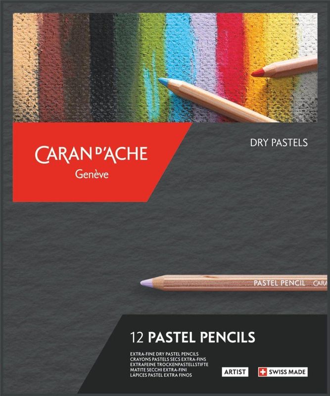 Caran d'Ache - 788.312 - Pastel Pencil - Assortiment in 12 Kleuren - Kartonnen Etui