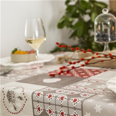 Toile cirée motif chalet