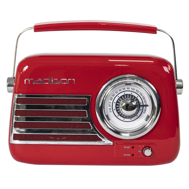 Madison retro radio m. Bluetooth og FM (Rød)