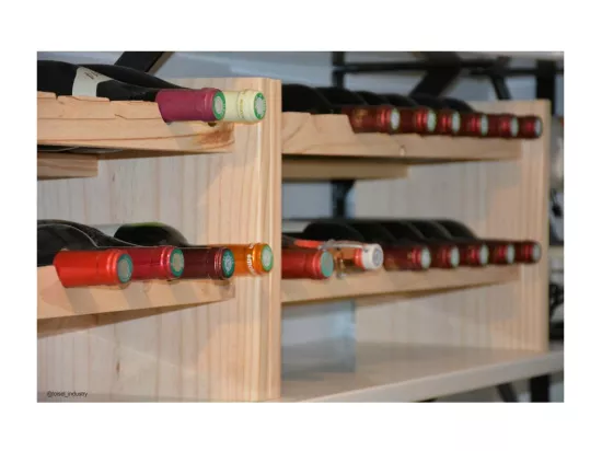 Casier à bouteilles empilable en pin Katea