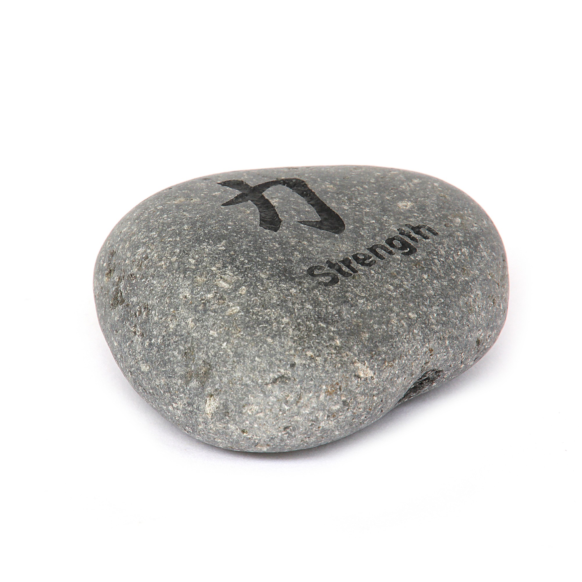 Flusskieselstein 'Strength', grau, T 8 cm, B 8 cm von fischer's lagerhaus