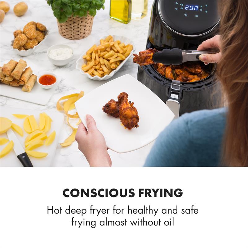 AirVital Heißluftfritteuse 1300W 2,5l CeraPlus-Antihaft Touch schwarz
