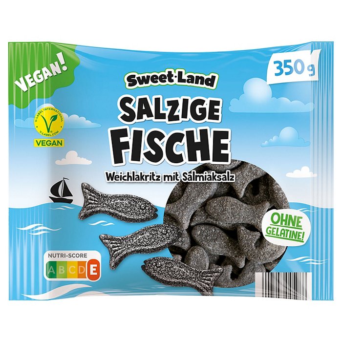 SWEET LAND Vegane Lakritz Favoriten, Salzige Fische, 350g