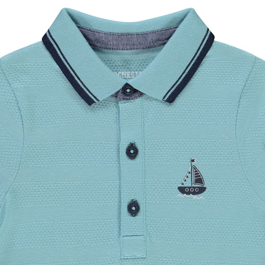 Polo manches courtes print fantaisie pour bébé garçon - Bleu