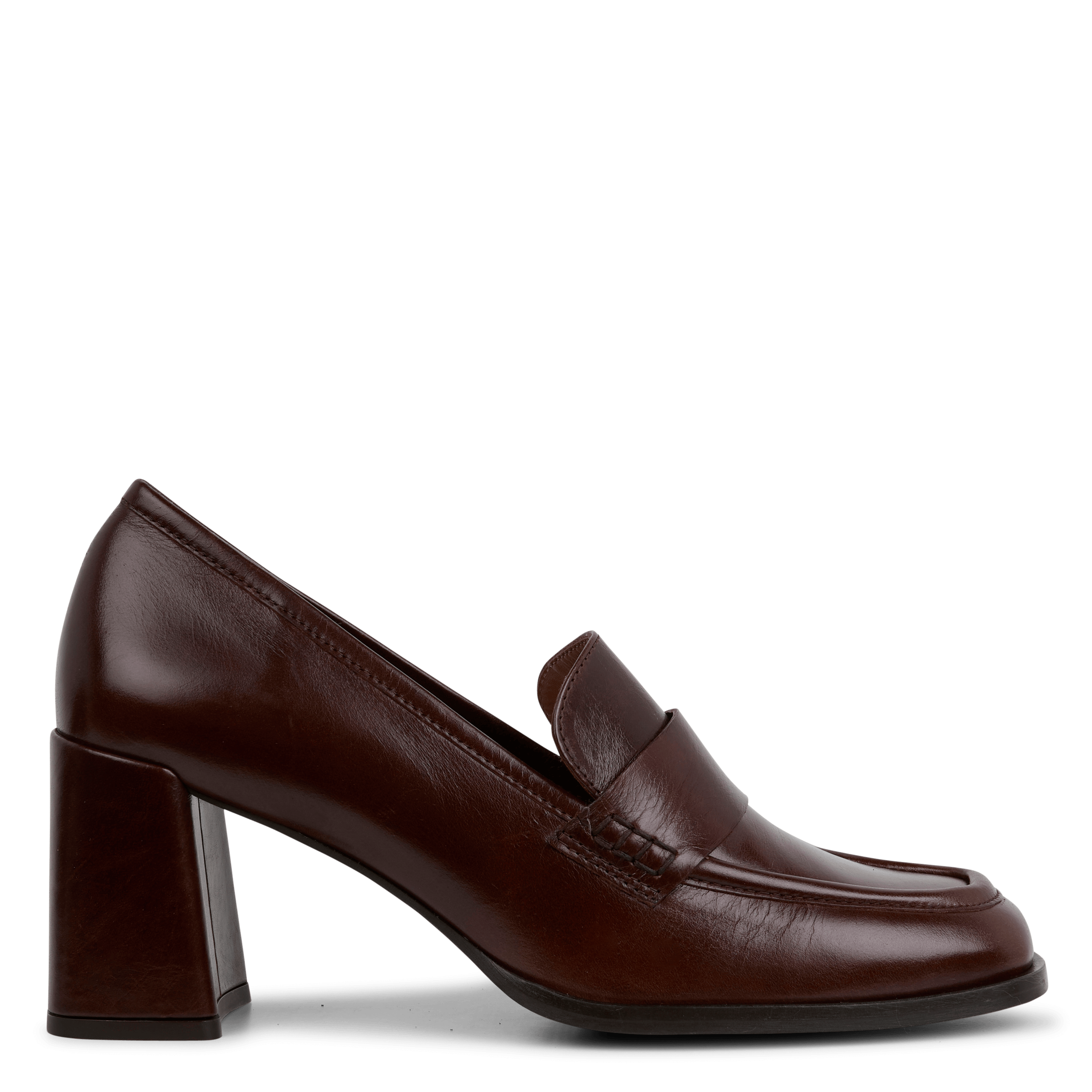 Mocassins à talons en cuir | Marron