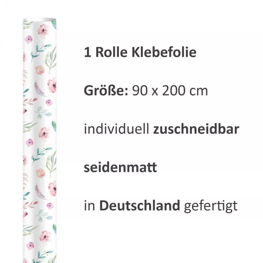 Nikima Klebefolie KF-11 selbstklebende Folie – Blumen pastell Klebefolie bunt