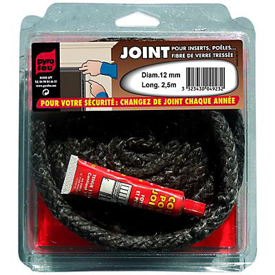 Joint fibre de verre tressé Ø 12 mm Pyrofeu