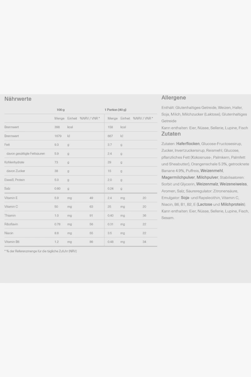 Isostar Energy Banane 30 x 40 g Sportriegel