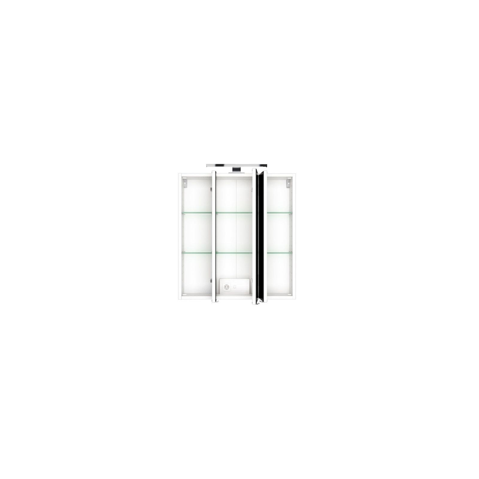 3D-Spiegelschrank BAABE - weiß - mit LED-Beleuchtung - 60 cm
