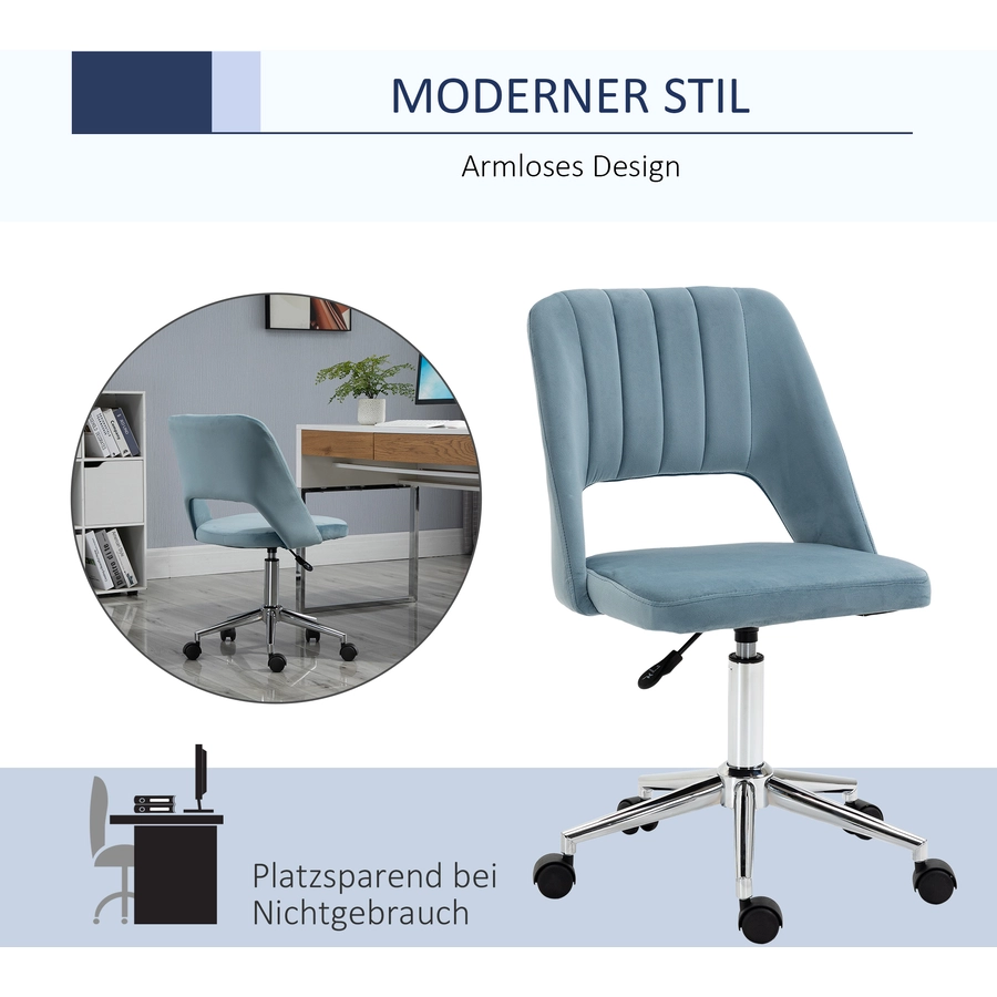 Vinsetto Bürostuhl moderner Stil, drehräder, High-End-Gaslift Blau