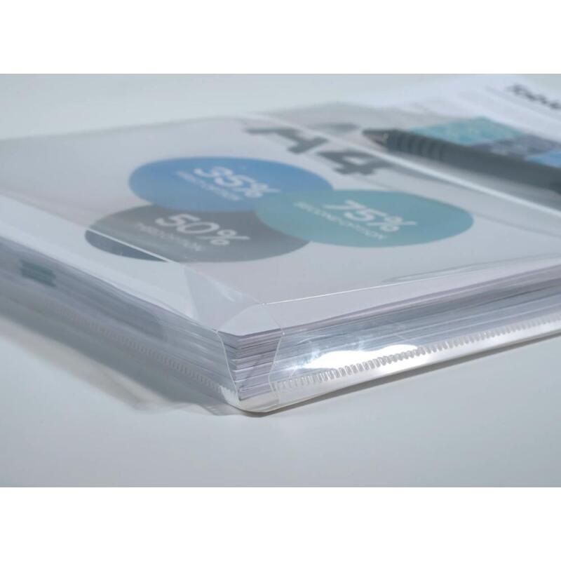 Sachet de 2 pochettes adhésives à soufflet - PP Haute Qualité 20/100e - A4 - Cristal