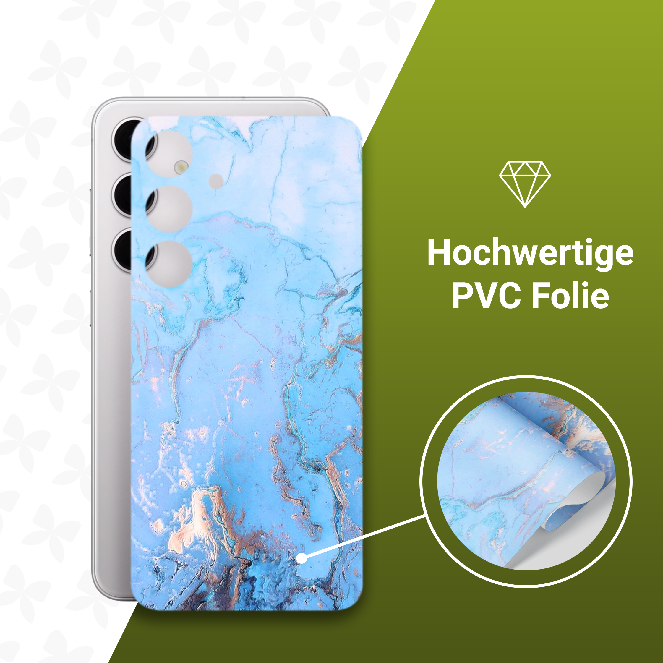 (2er Set) Samsung Galaxy S23 5G Backcover Schutzfolie Swiss Made - Ocean Waves