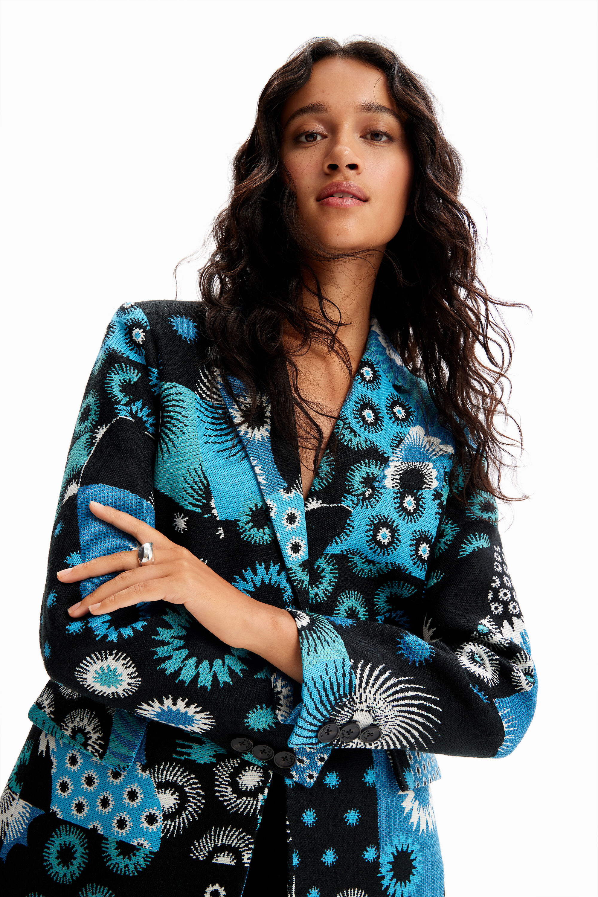 Blazer jacquard patchwork