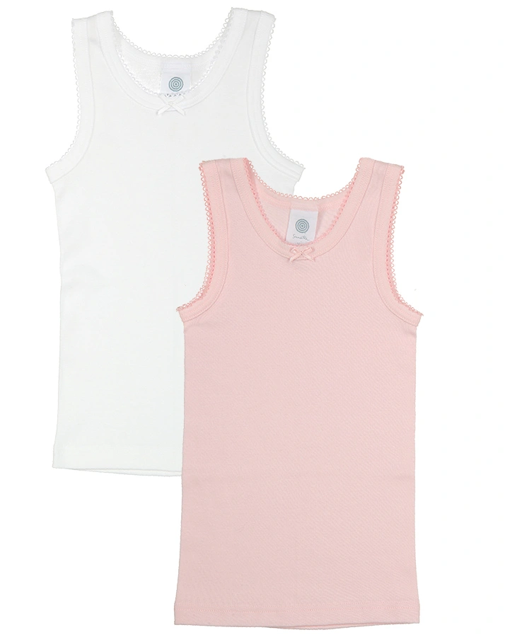 Unterhemd CLASSY GIRL 2er-Pack in weiß/rosa