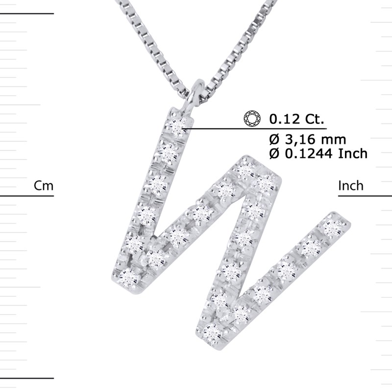 Collier ALPHABET Diamants 0,12 Cts  LETTRE 