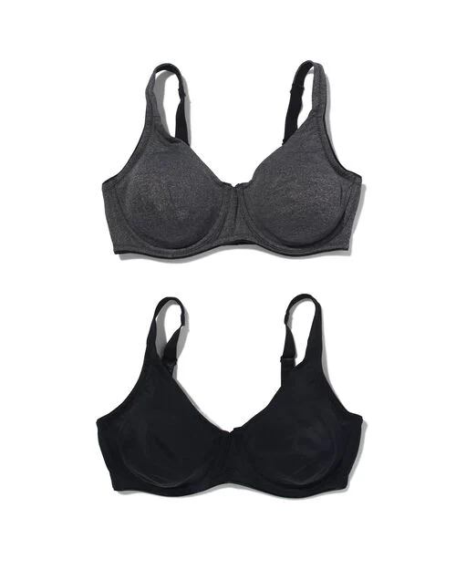 2 soutiens-gorge non préformés avec armatures E-F multi