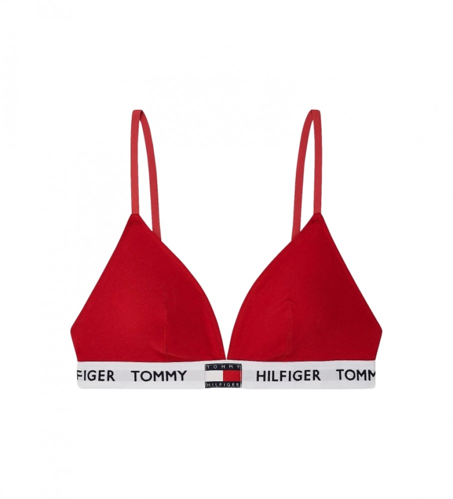Sutiã Tommy Hilfiger com bojo em algodão, vermelho