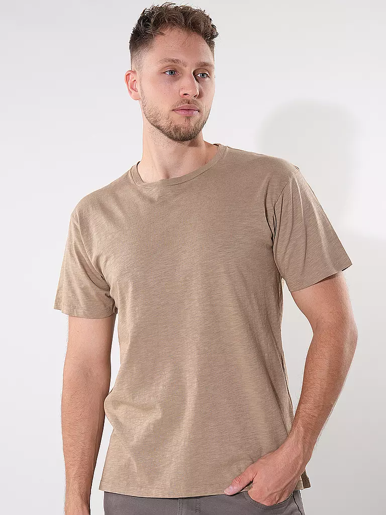 NUDIE JEANS T-Shirt ROFFE beige