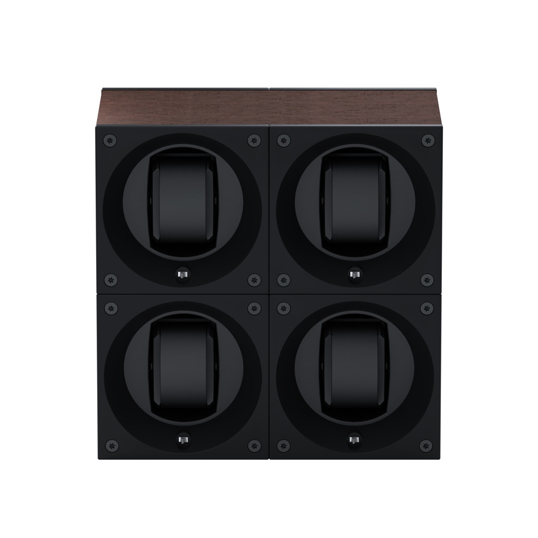 SwissKubik Masterbox Natürliches Wenge-Holz - 4 Uhren