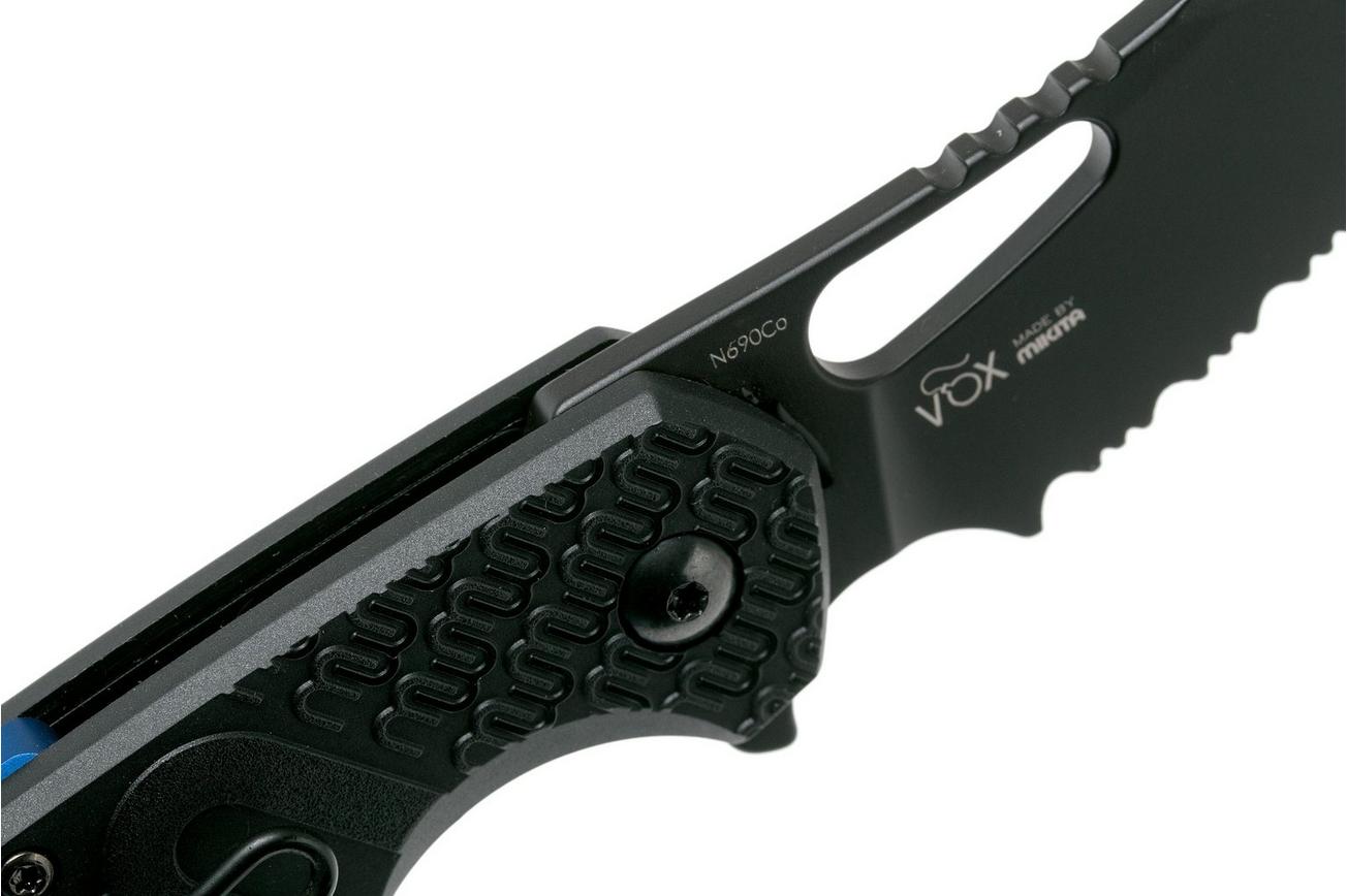 MKM Isonzo FX03-1PBK Hawkbill Serrated Black FRN zakmes, Jesper Voxnaes design
