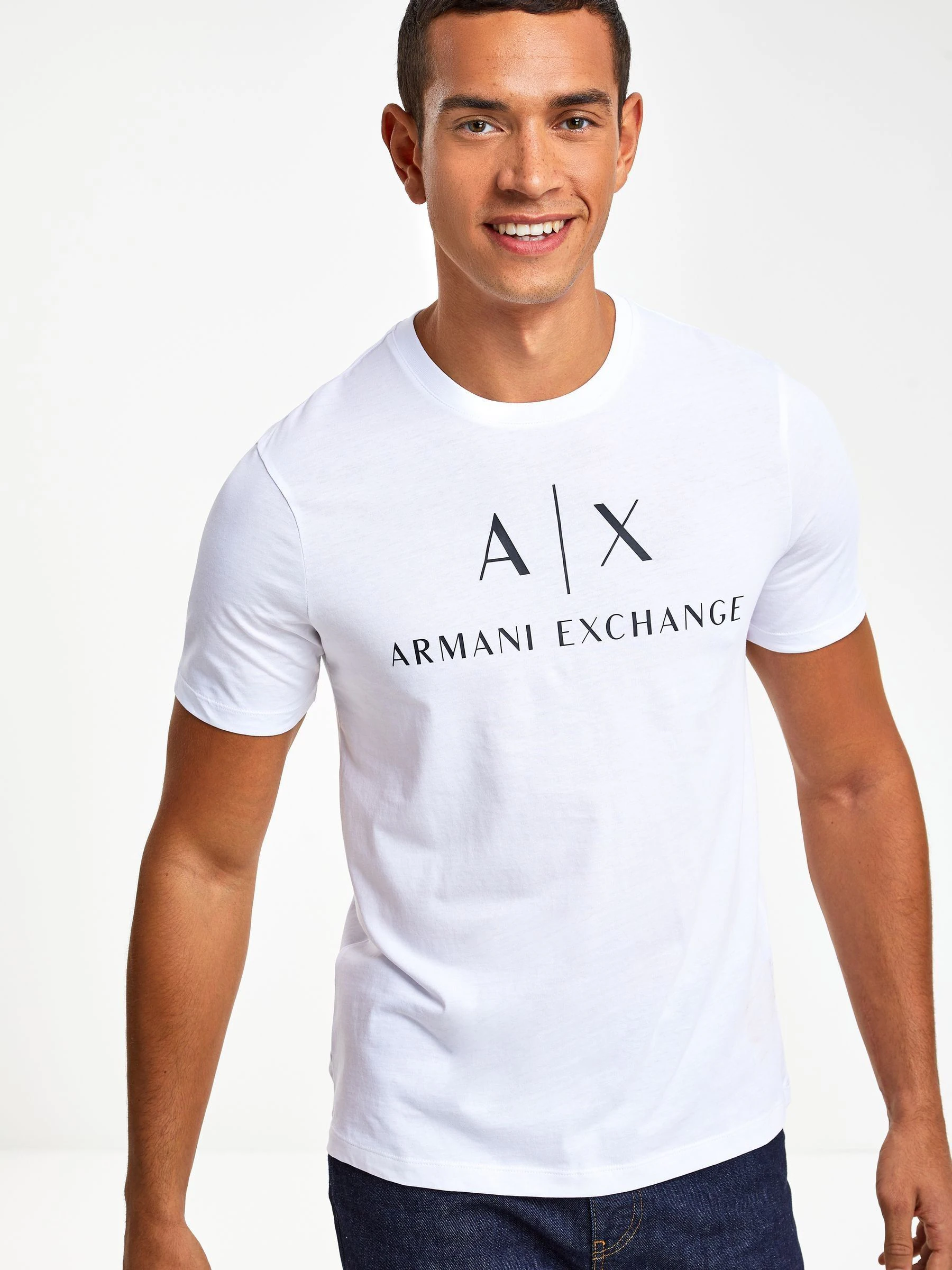 Wit - Armani Exchange T-shirt van 100% katoen met logo
