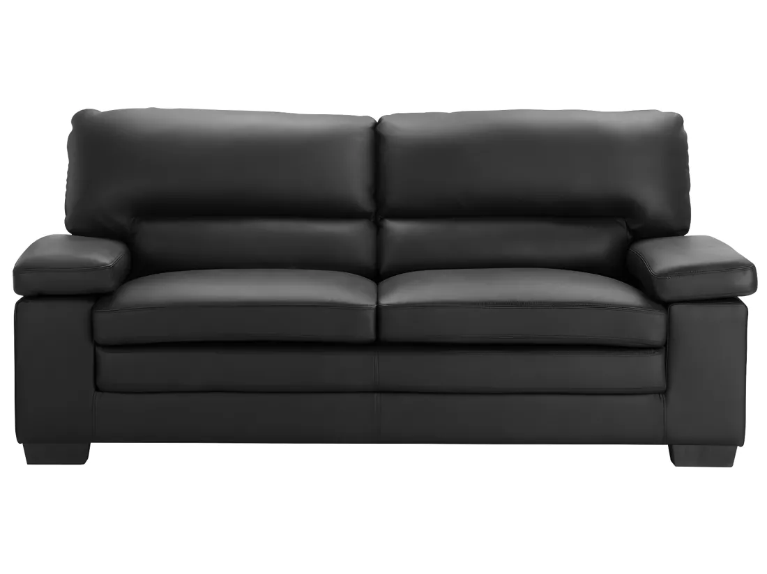 Canapé 3 places et un fauteuil en cuir de buffle MIMAS - Noir