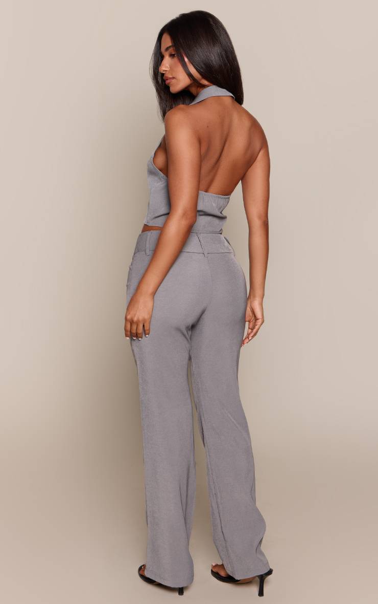 Charbon Pantalon Évasé Taille Basse Petite En Ensemble Coordonné