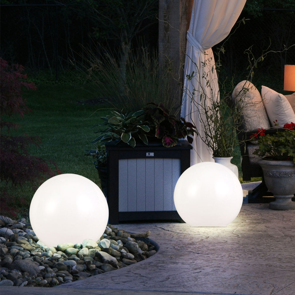 LED Solar Steckleuchte, Kugel Design, DM 15 cm, H 43 cm